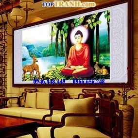 Tranh gắn đá phật thích ca